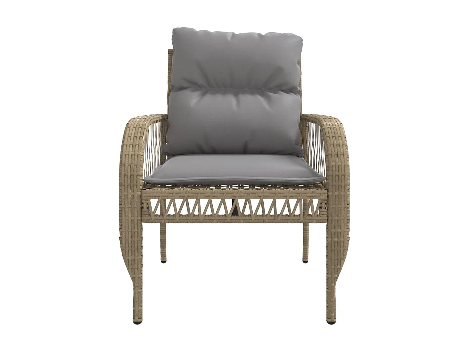 Set Divano da Giardino 4 pz con Cuscini Beige in Polyrattan