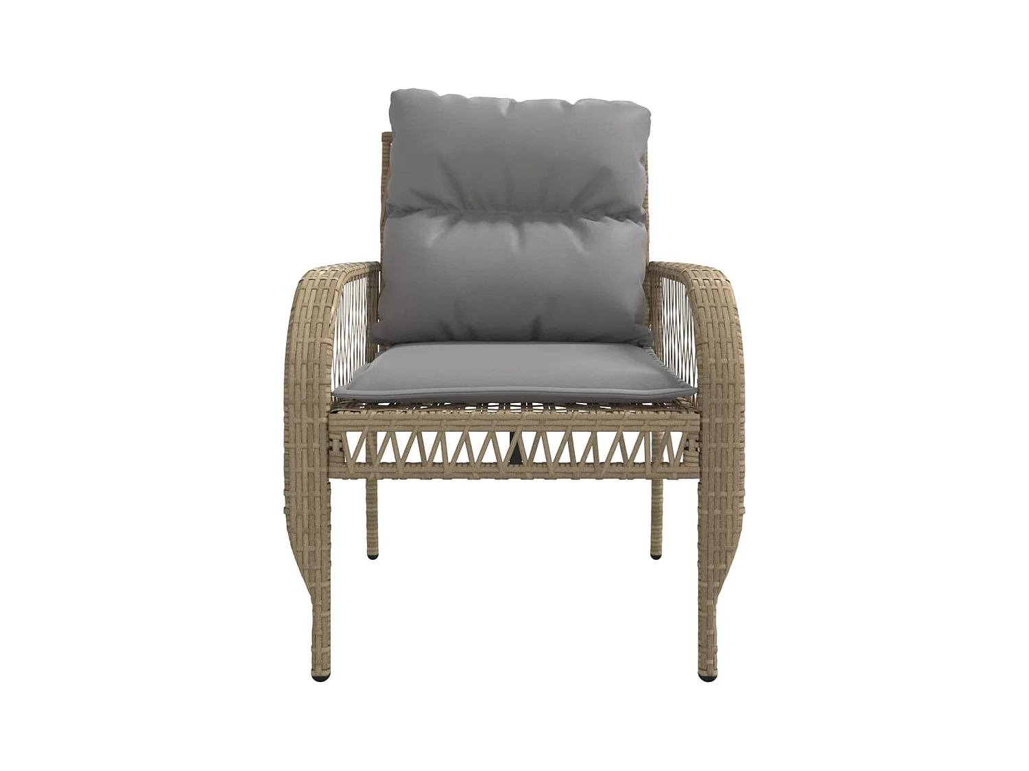 Salon de jardin avec coussins 4 pcs beige résine tressée