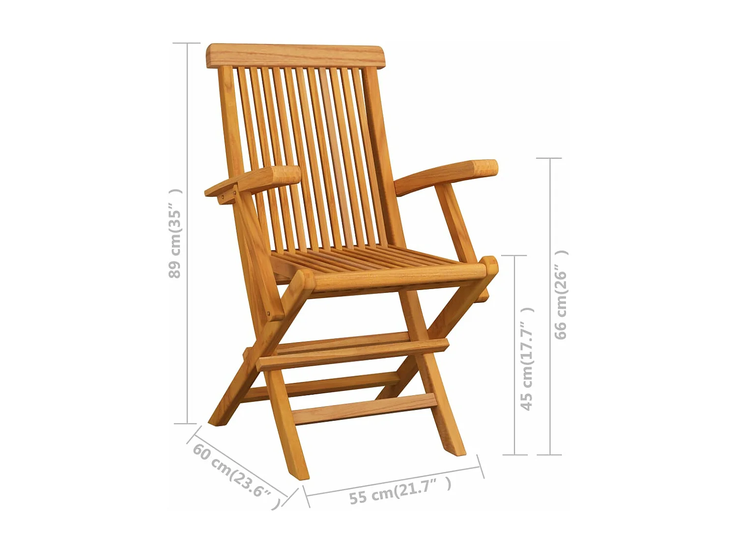 Set de comedor de jardín plegable 5 pzas madera maciza de teca