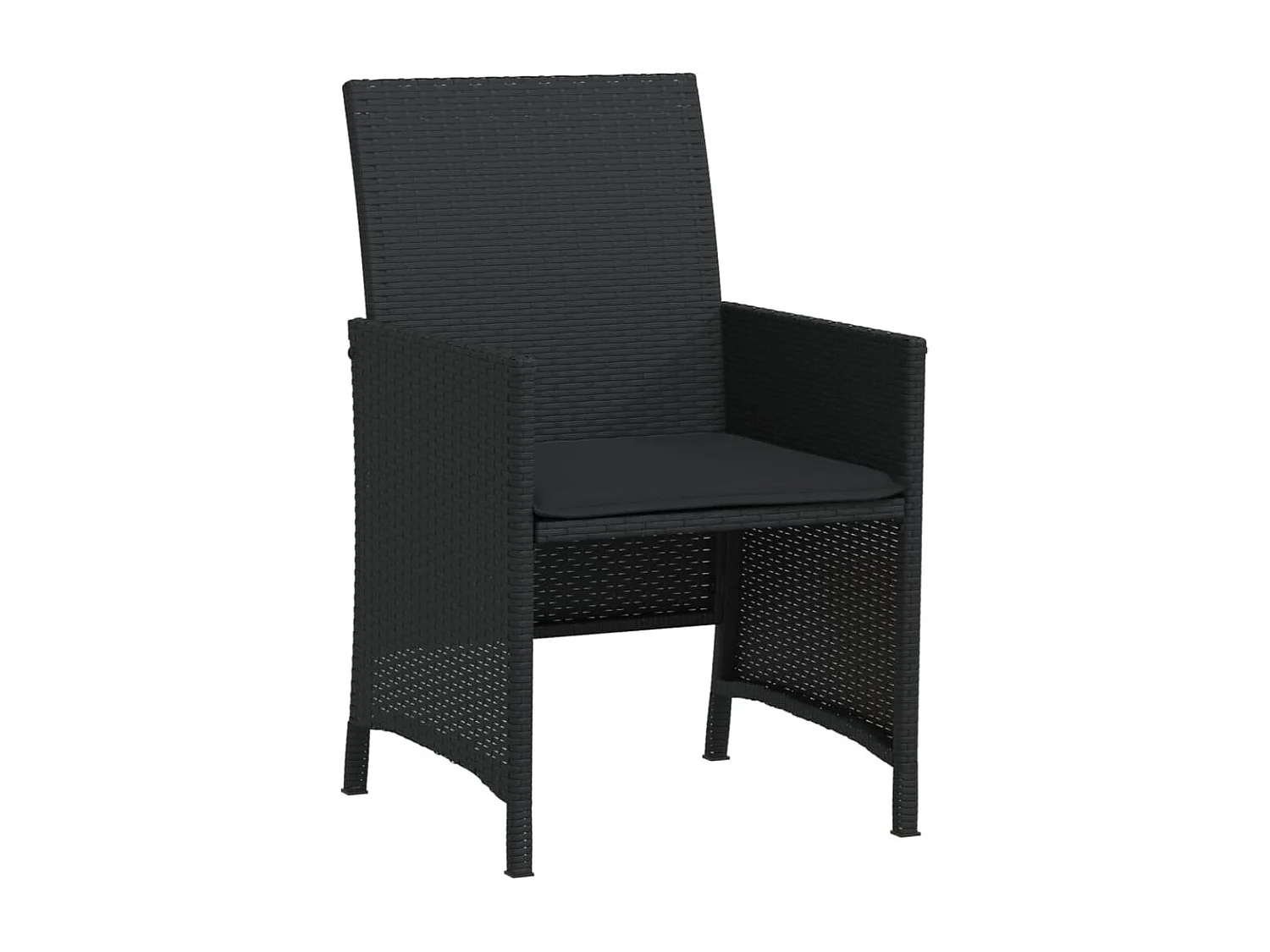 Ensemble de bistro 3 pcs avec coussins noir résine tressée