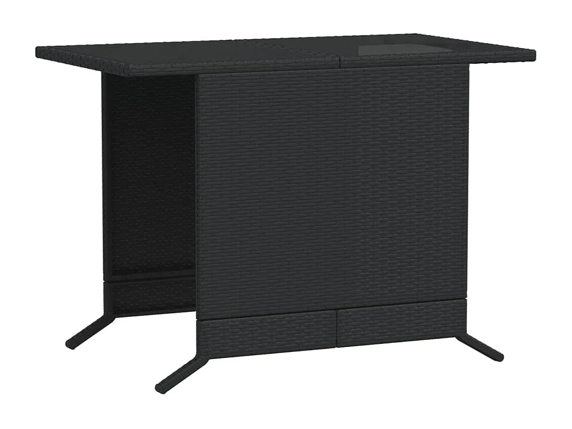 Ensemble de bistro 3 pcs avec coussins noir résine tressée