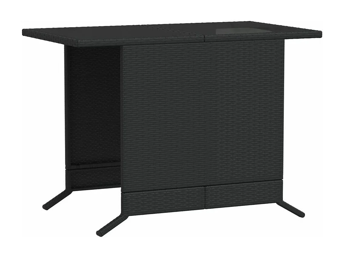 3 pcs conjunto de bistrô com almofadões vime PE preto