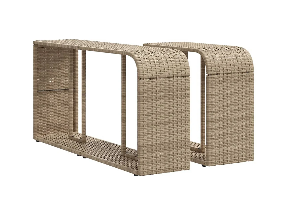 11-delige Tuinset met kussens poly rattan beige