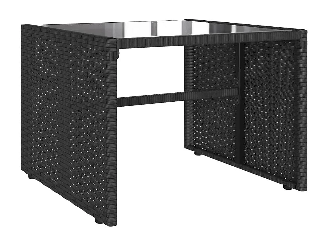 Set Divani da Giardino 4 pz con Cuscini Nero in Polyrattan