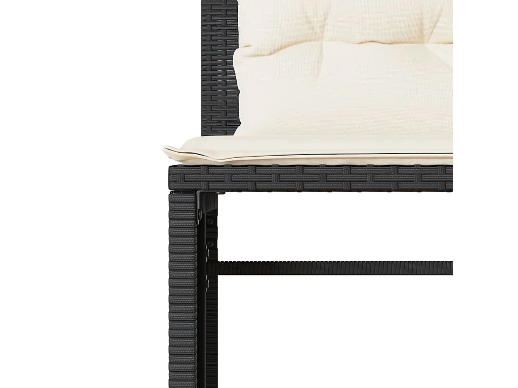Set Divani da Giardino 4 pz con Cuscini Nero in Polyrattan