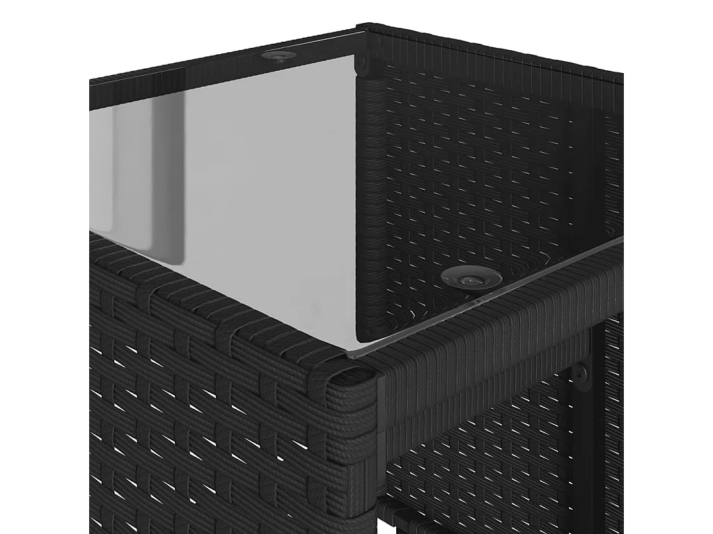 Set Divani da Giardino 4 pz con Cuscini Nero in Polyrattan