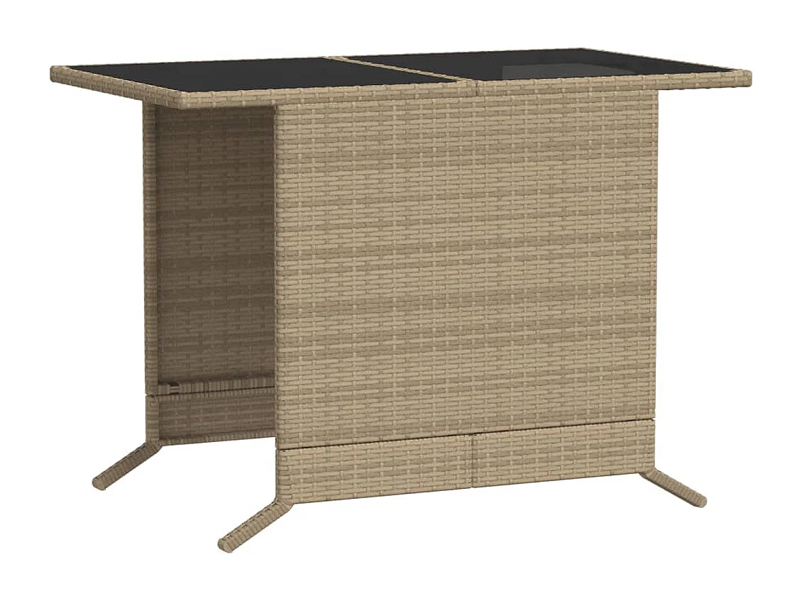 3-tlg. Bistro-Set mit Kissen Beige Poly Rattan