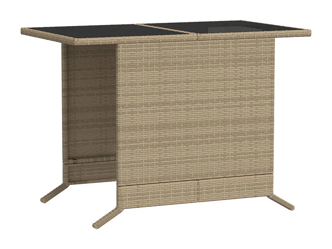 Ensemble de bistro 3 pcs avec coussins beige résine tressée