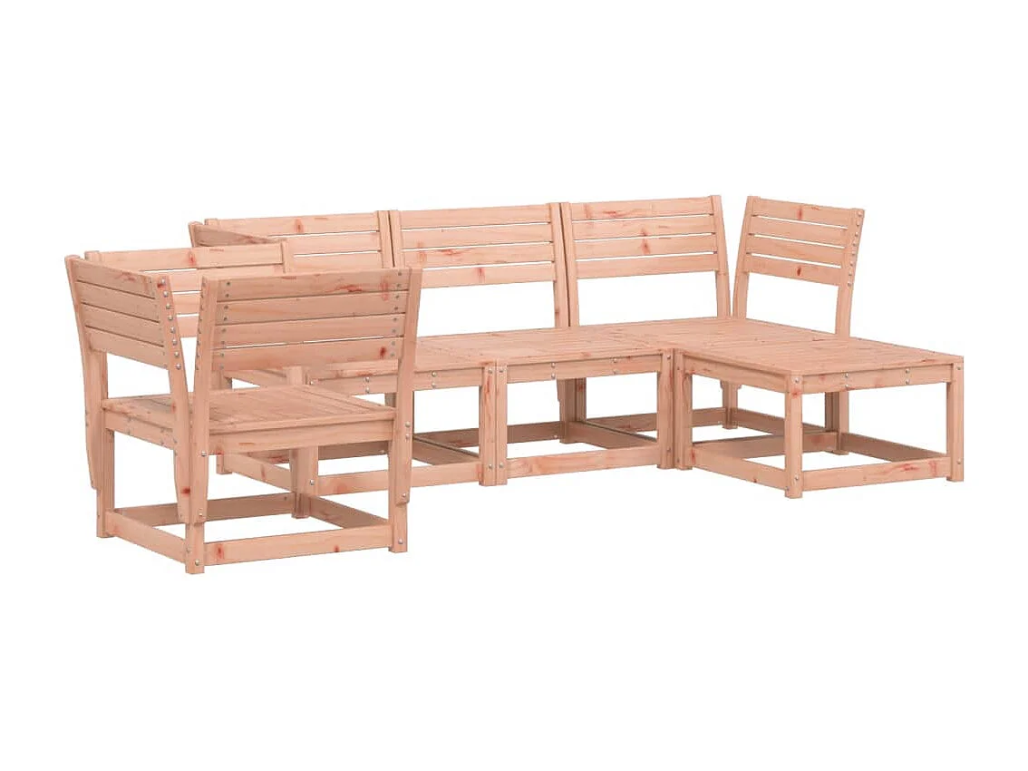 5 pcs conjunto lounge de jardim madeira de douglas maciça