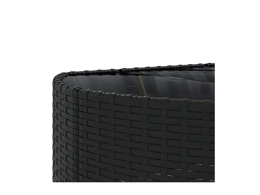 Salon de jardin 7 pcs avec coussins noir résine tressée