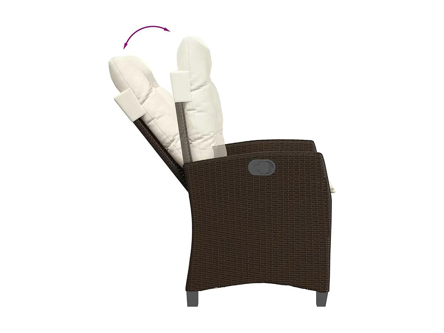 Ensemble à manger de jardin 5 pcs et coussins marron poly rotin