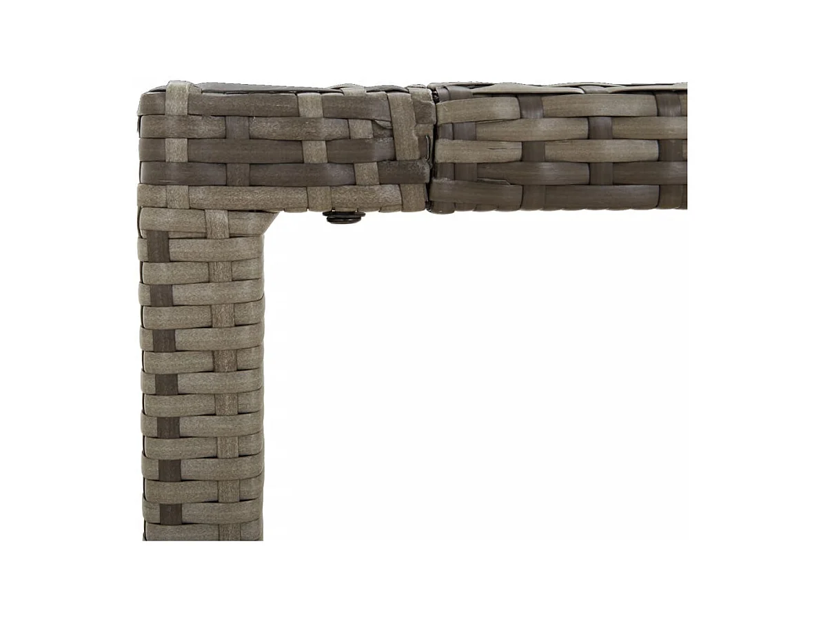 7-tlg. Garten-Essgruppe mit Kissen Grau Poly Rattan