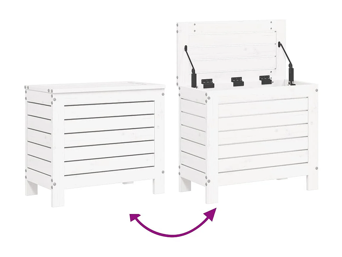 10-tlg. Garten-Sofagarnitur Weiß Massivholz Kiefer