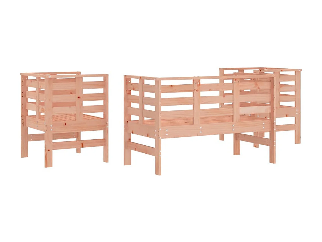 3 pcs conjunto lounge de jardim madeira de douglas maciça