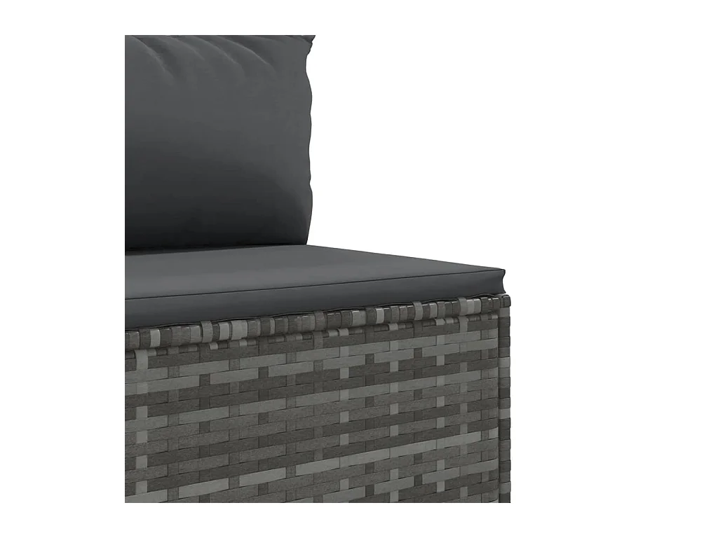 Set Divano da Giardino 5 pz con Cuscini Grigio in Polyrattan