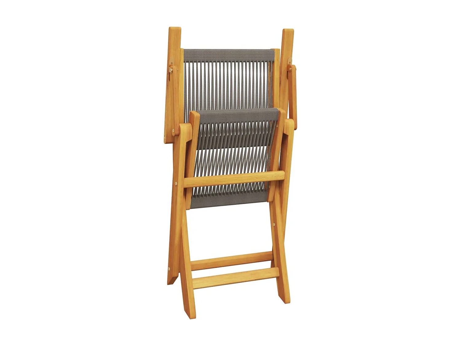 Ensemble de bistro 3 pcs gris polypropylène et bois massif