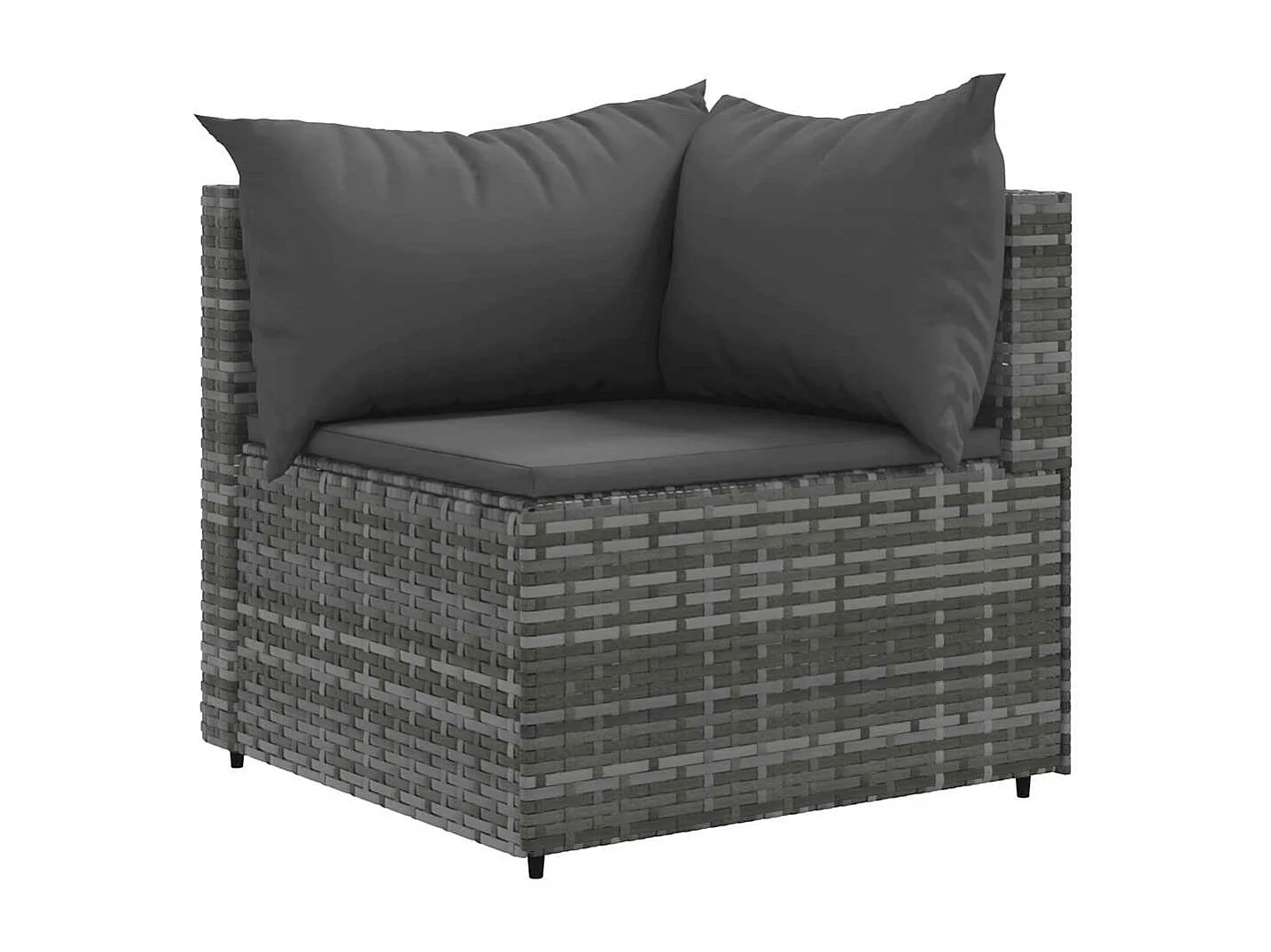 Set Divani da Giardino 7 pz con Cuscini in Polyrattan Grigio