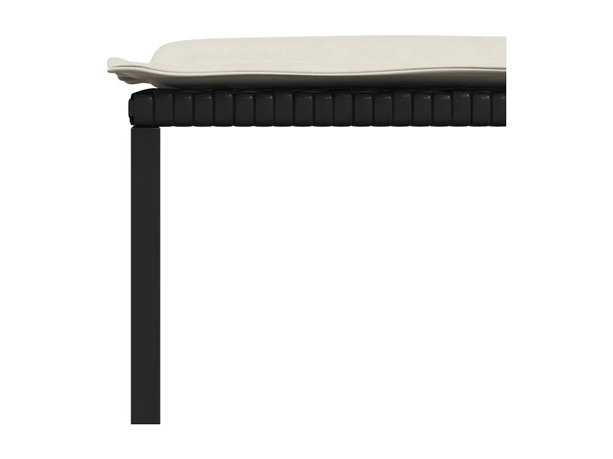 Set da Pranzo da Giardino 9 pz con Cuscini Nero in Polyrattan