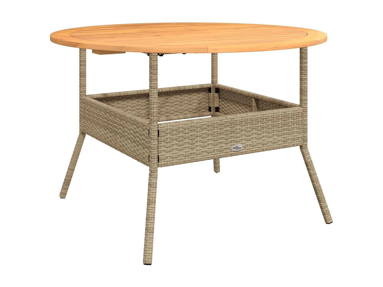 2-delige Loungeset met kussens poly rattan beige