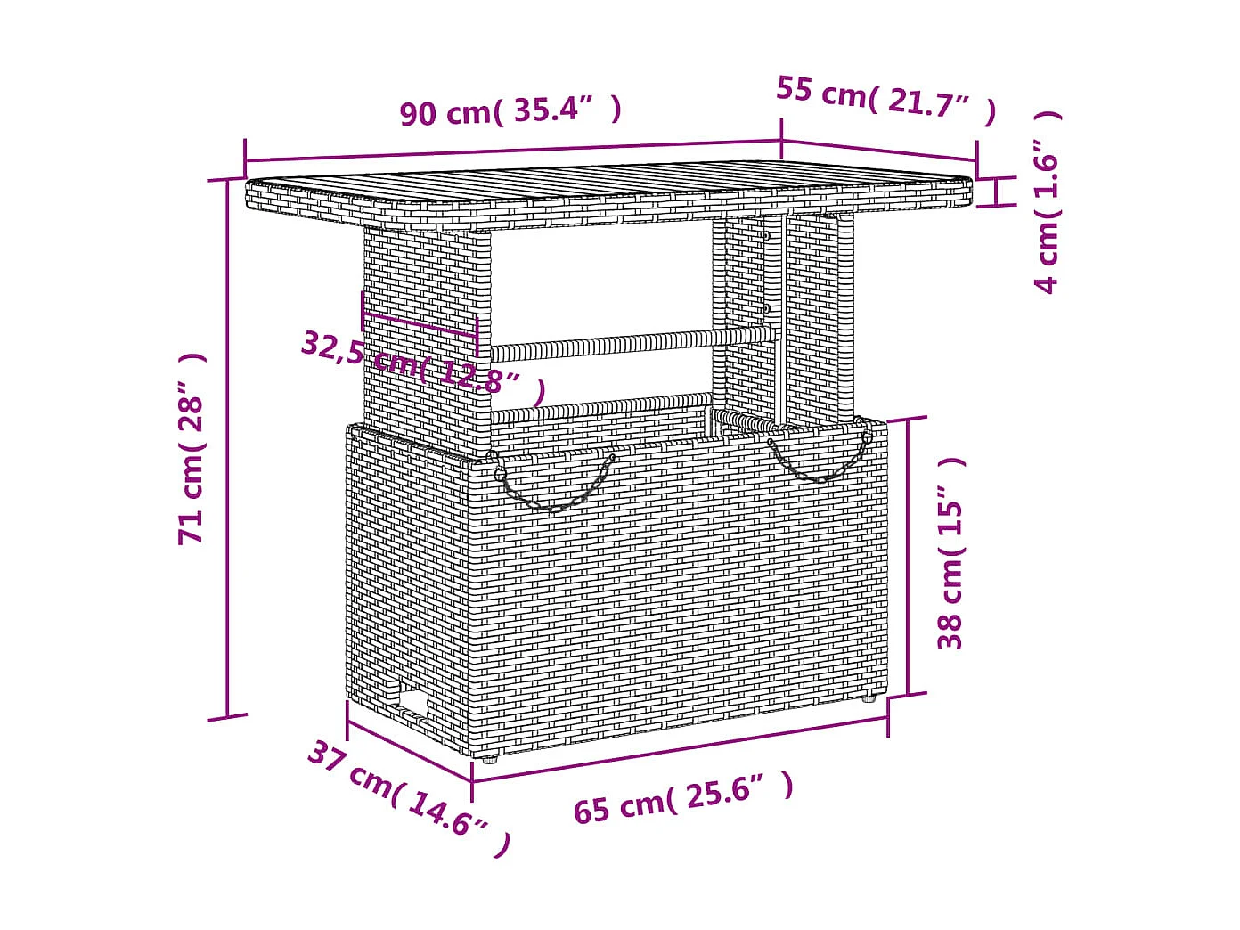 Ensemble à manger de jardin coussins 2pcs noir résine tressée