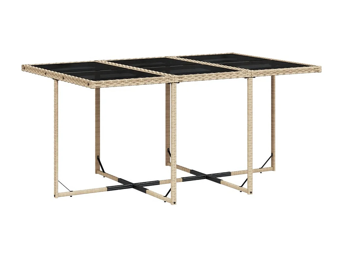Set Pranzo da Giardino 11 pz con Cuscini Beige Misto Polyrattan