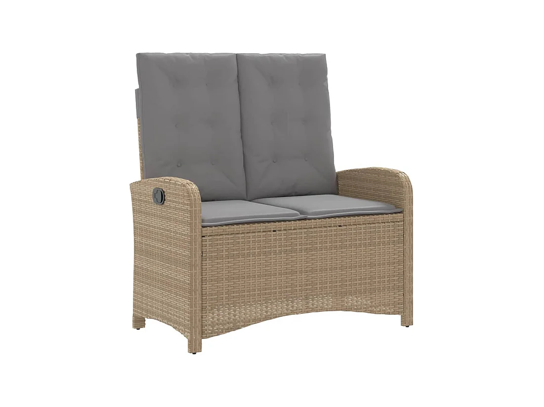 2-delige Tuinset met kussens poly rattan beige