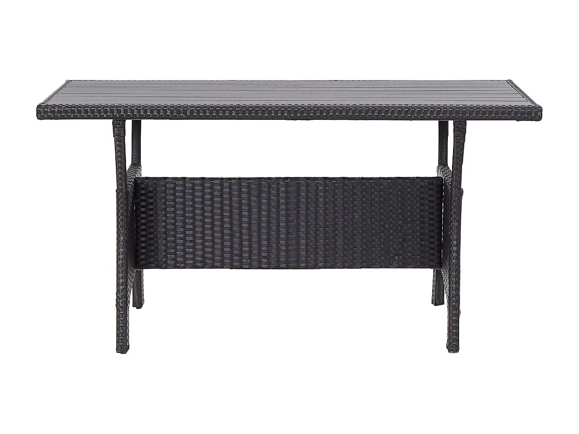 Set comedor de jardín 3 pzas con cojines ratán sintético negro