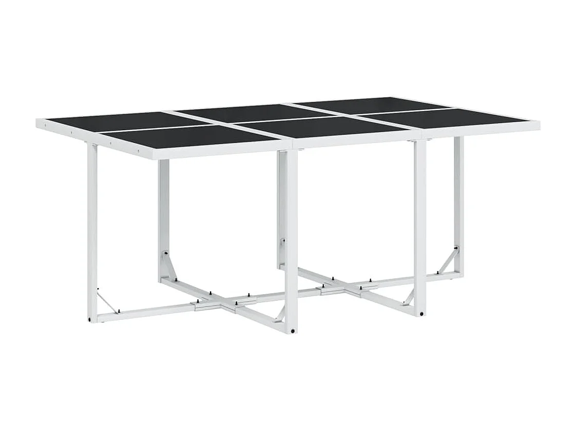 Ensemble à manger de jardin avec coussins 11pcs blanc textilène