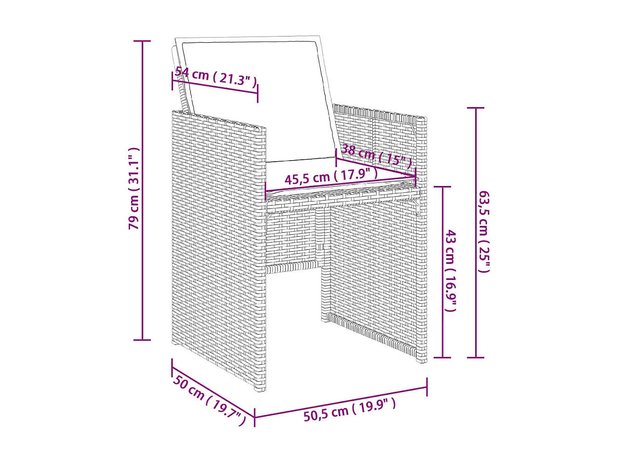 Set Pranzo da Giardino 15 pz con Cuscini Beige Misto Polyrattan