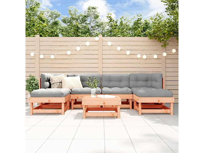 Salon de jardin 7 pcs bois massif douglas