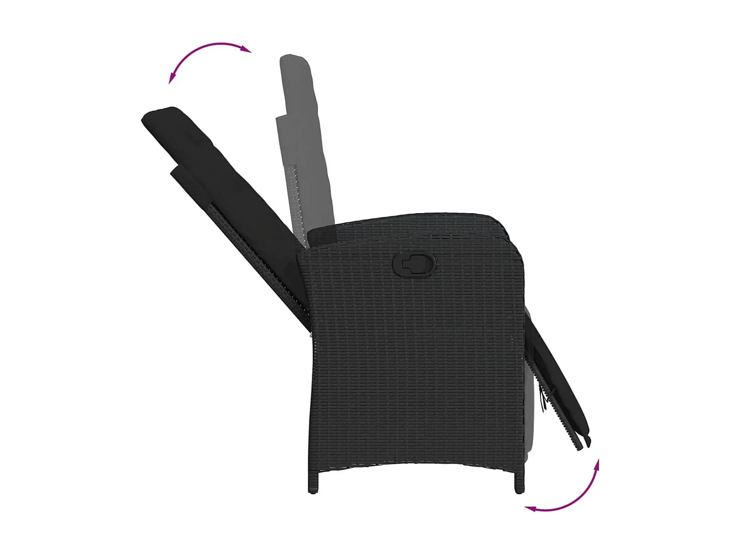 Ensemble à manger de jardin coussins 7pcs Noir Résine tressée