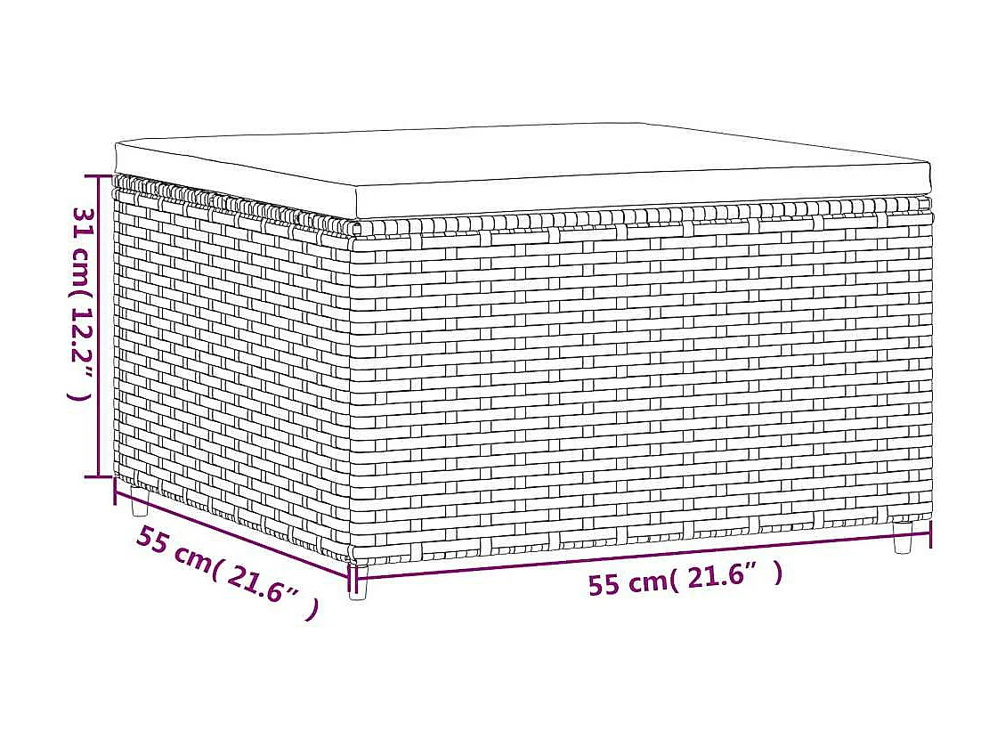 Set Mobili da Giardino 6pz con Cuscini in Polyrattan Marrone