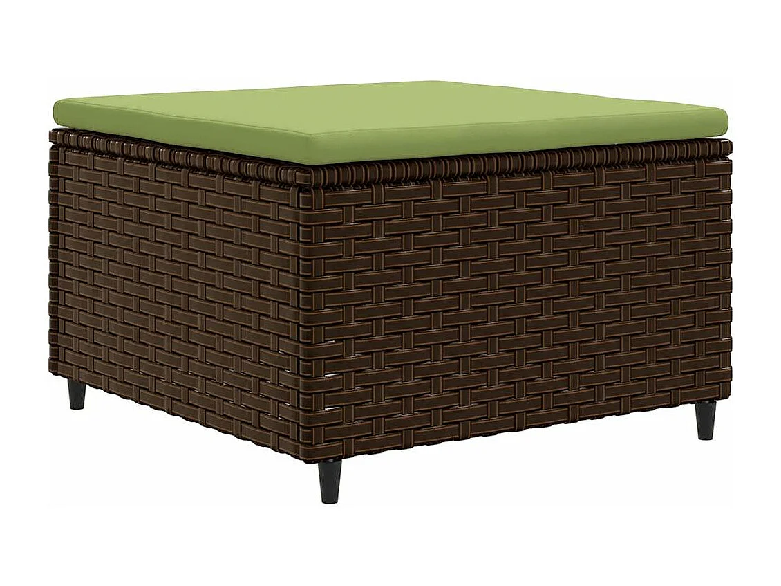 Set Mobili da Giardino 6pz con Cuscini in Polyrattan Marrone