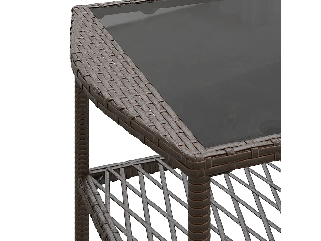 Salon de jardin 4 pcs avec coussins marron résine tressée