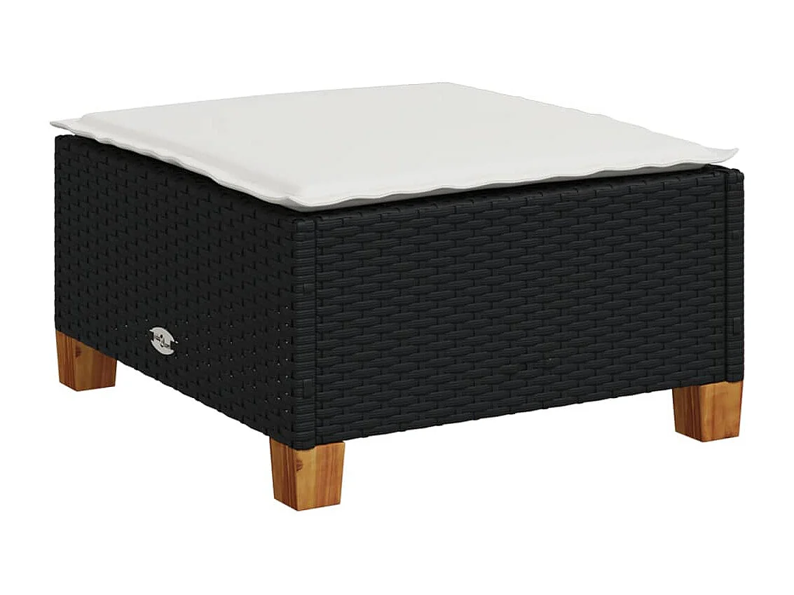 Set Divani da Giardino con Cuscini 8 pz Nero in Polyrattan