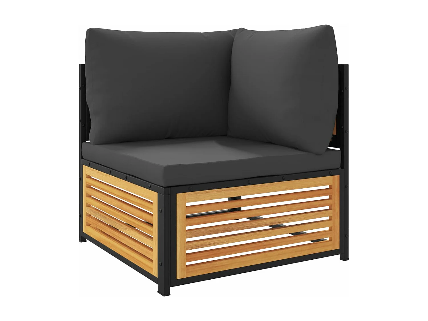 Salon de jardin avec coussins 2 pcs bois massif acacia