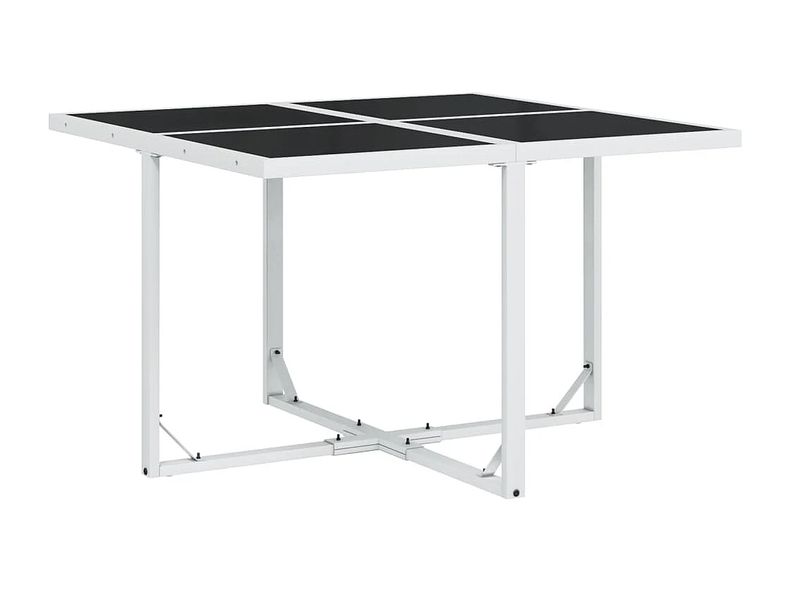 Juego de comedor de jardín 9 pzas con cojines textilene blanco