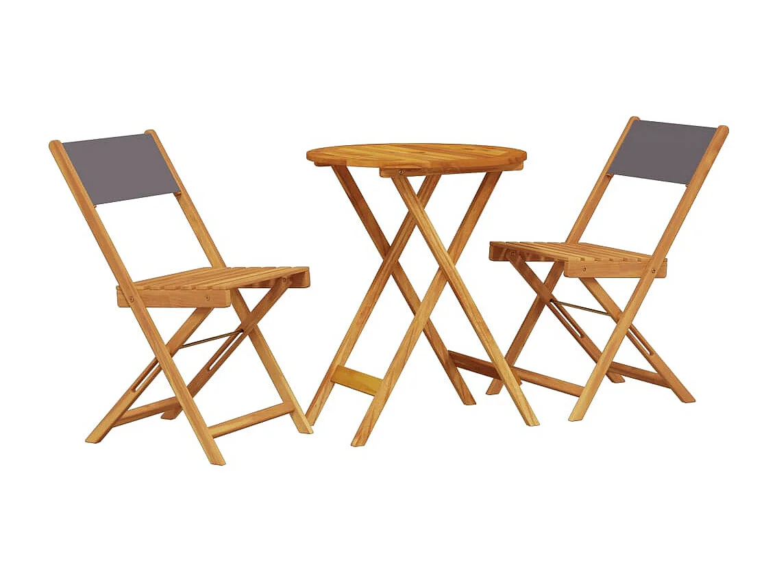 Ensemble de bistro 3 pcs anthracite tissu et bois massif