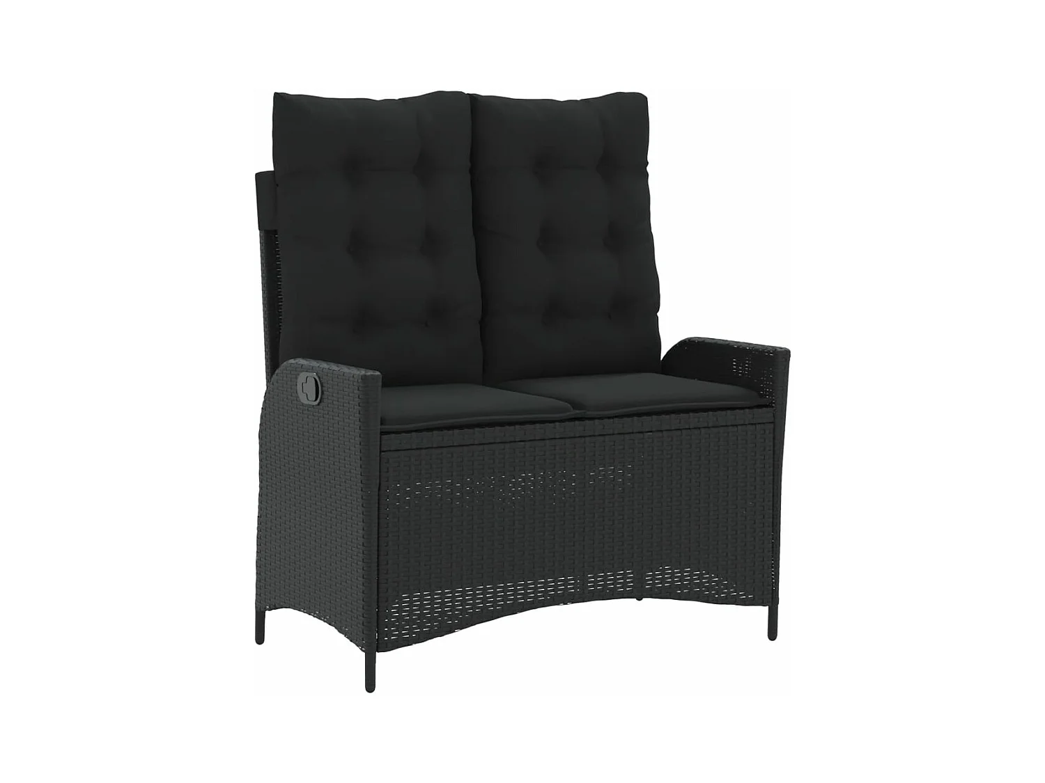 Ensemble à manger de jardin 4 pcs avec coussins noir