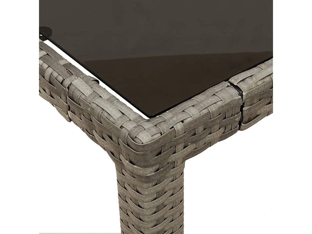 Ensemble à manger de jardin 5 pcs coussins gris résine tressée