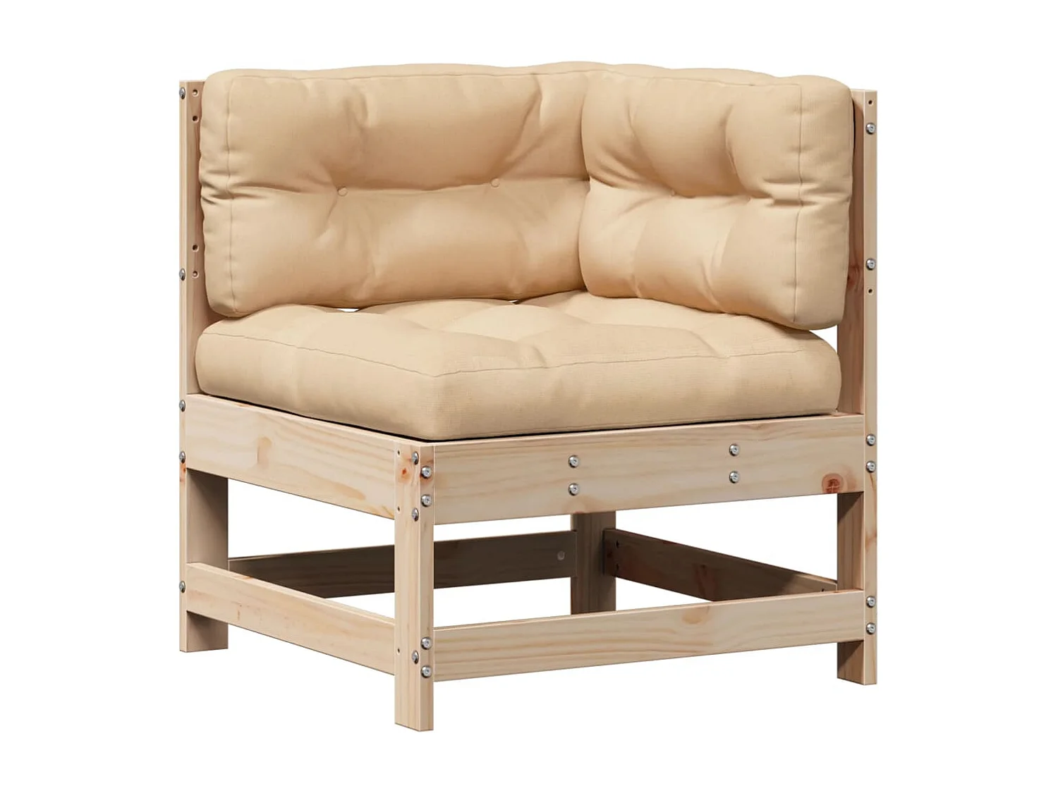 Salon de jardin 4 pcs avec coussins Bois de pin massif