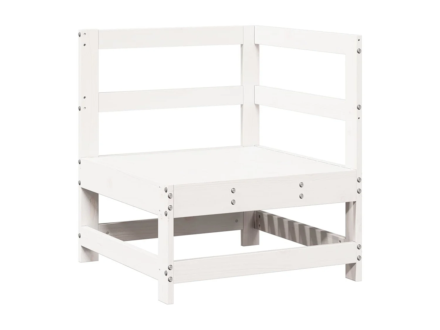 Salon de jardin 7 pcs Blanc Bois de pin massif