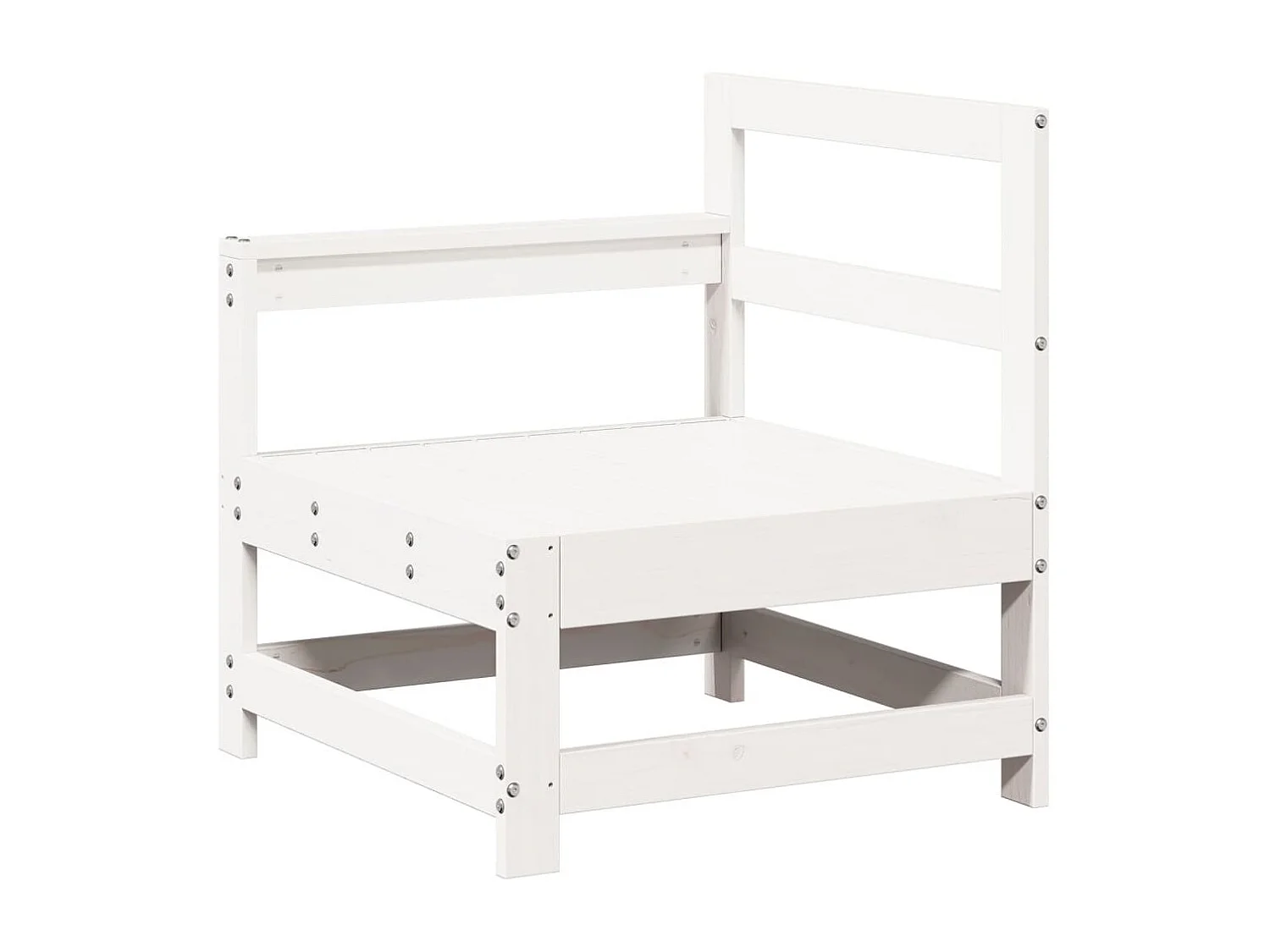 Salon de jardin 7 pcs Blanc Bois de pin massif