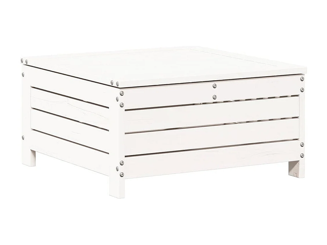 Salon de jardin 7 pcs Blanc Bois de pin massif