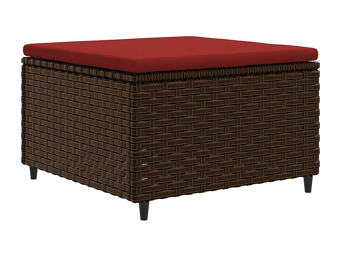 6-delige Loungeset met kussens poly rattan bruin