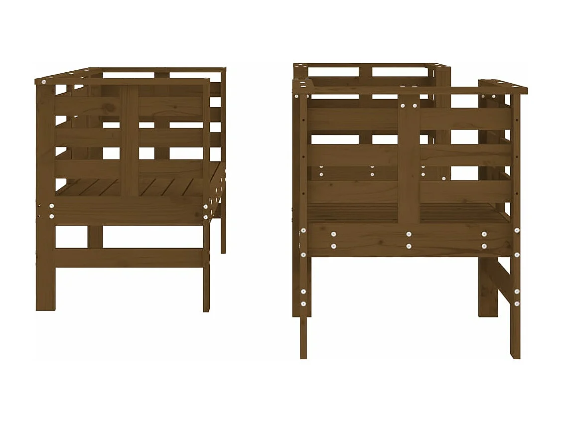 3 pcs conjunto lounge jardim madeira pinho maciça castanho-mel