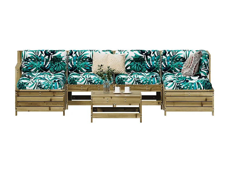 Salon de jardin 7 pcs bois de pin imprégné