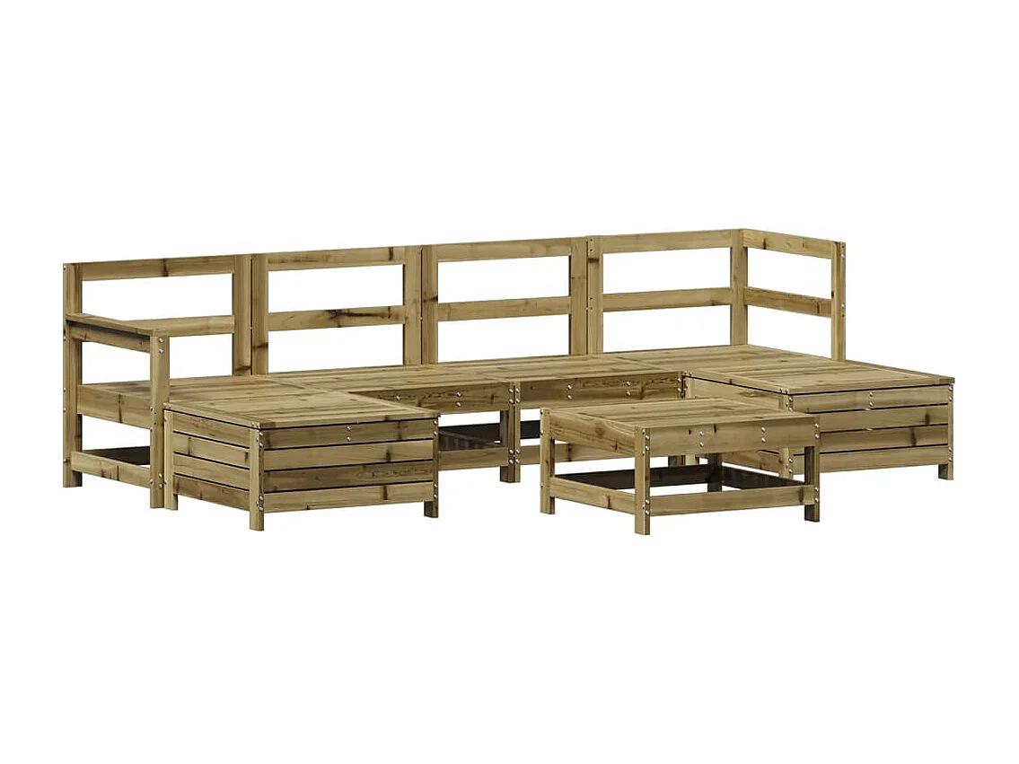 Salon de jardin 7 pcs bois de pin imprégné