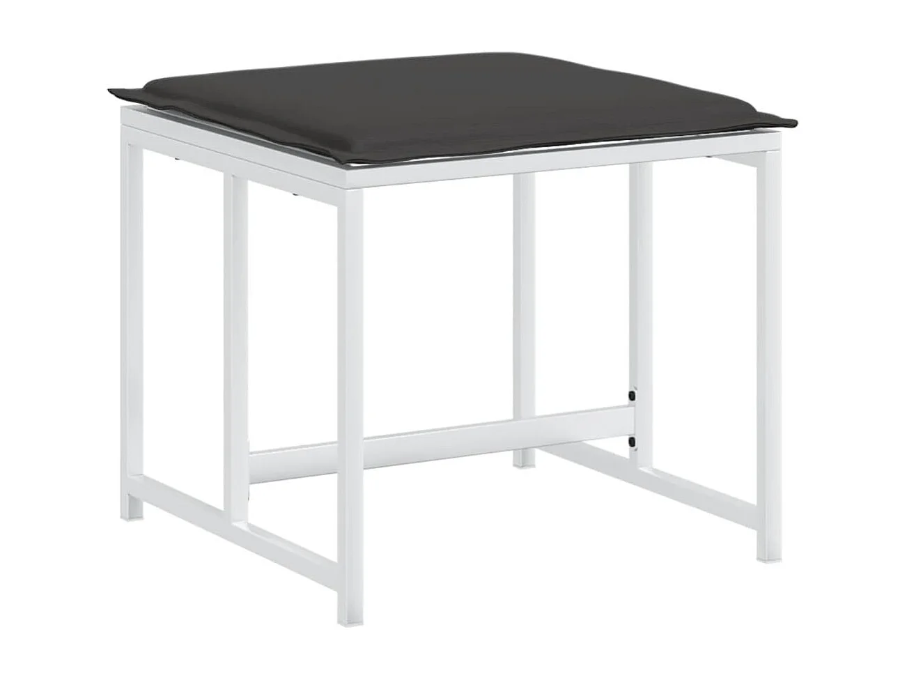 Set da Pranzo da Giardino 9 pz con Cuscini Bianco in Textilene