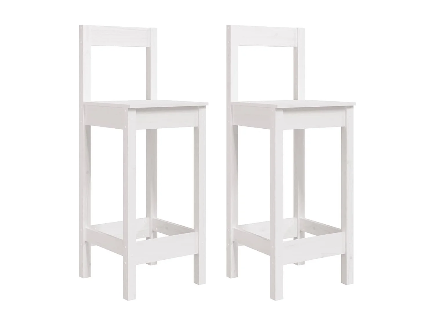 Set Bar da Giardino 3 pz Bianco in Legno Massello di Pino